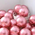 Palloncini rosa metallizzati variante per decorazione festa di compleanno, palloncini rossi lucidi. - Rosso Metallico