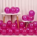Set di decorazioni per feste con palloncini rosa magenta lucido per compleanno ed eventi festivi - Rosso Rosa Perlato