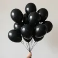 Matte black latex party balloons, perfect for birthday celebrations, weddings and events. - 100 Pieces/Pack / Black