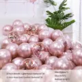 Metallic purple and rose gold confetti balloon set for wedding and birthday party decor - 50 Pcs (Includes Pump Ribbon Glue Dots) / Metallic Light Purple & Rose Gold Confetti