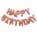 Rose gold happy birthday foil balloons set for kids and adult birthday party decorations - 16 Inch Rose Gold Happy Birthday Letters