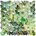 50 Stk. grüne Schmetterling Aufkleber wasserdichte Vinyl Sticker für Laptop Koffer - 50 Stück/Packung / Grün