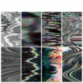 Glitch art DIY phone case backing cards waterproof stickers set of 8 decorative patterns - Glitch Series (XYX026)