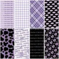 8pcs purple aesthetic phone case backing cards and DIY waterproof decorative stickers. - Signal Fragment (XYX033)