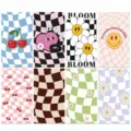 8-pack ins style checkered cherry daisy smiley phone case back cards DIY decorative stickers - Grid Back Card (XYX040)