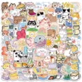 100pcs cute cartoon animals VSCO aesthetic stickers pack for laptop phone notebook decor - Style UU058