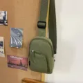 Bolso de pecho de nailon verde de estilo japonés bolso bandolera informal ligero para deportes diarios - Verde Militar