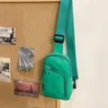 Bolso cruzado de nailon verde, bolso de pecho informal y minimalista para diario. - Verde Turquesa
