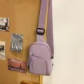 Bolso cruzado mini minimalista morado claro, bolso informal deportivo para uso diario. - Púrpura