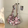 Ροζ καμουφλάζ τσάντα ώμου από καμβά, casual τσάντα μεγάλης χωρητικότητας για γυναίκες. - Παραλλαγή Ροζ