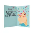 Divertente biglietto d'auguri di compleanno con bulldog francese e design aperto all'interno. - 1 Pezzo