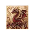 Wunderschönes 3D Diamant Malerei Set mit rotem und goldenem Drachen für Dekoration. - Roter Drache / 1 Stück