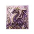 DIY 5D Diamant Malerei Lila Drache Strass Kristall Kunst Set für Heimwand Dekoration - Violetter Dinosaurier / 1 Stück