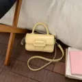 Womens stylish crossbody bag, trendy shoulder handbag for daily wear and fashion outfit. - No Pendant / Yellow