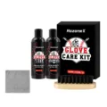 Kit cura guanto da baseball HozoneX con detergente, olio, spazzola e panno in pelle. - 100 ml di detergente + 100 ml di olio protettivo + spazzola + asciugamano
