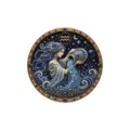 Aquarius zodiac pearl art kit, DIY diamond painting circular decor gift, exquisite cosmic design. - Aquarius