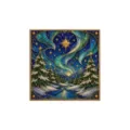 DIY diamond painting winter crystal art sparkling rhinestone decoration home indoor wall decor - North Star Secret Snow Forest / 1 Piece