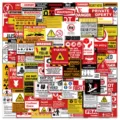 Confezione di adesivi di avvertimento impermeabili con vari cartelli di sicurezza. - 75 Pezzi/Confezione
