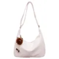 Sac à bandoulière minimaliste pour femme en rose clair avec charmante peluche mignonne. - L / Rose