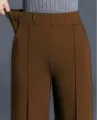 Damen Hohe Taille Lässige Weite Hose Einfarbig Herbst Winter Lose Bequeme Freizeithose - S / Dunkelbraun