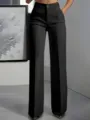 Elegante hochgeschnittene Damen Anzughose in geradeem Schnitt für einen stilvollen Look. - S / Unterteile / Schwarz