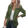 Women's long sleeve solid color lapel single breasted blazer coat autumn fashion daily wear - S / Tops / Blue