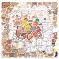 Close-up detail of cute cartoon stickers pack featuring adorable bears and rabbits for DIY decor. - Cartoon Rabbit TT078