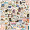 Detailansicht von 60 süßen Cartoon-Katzen- und Buch-Aufklebern für DIY-Laptops und Koffer. - 60 Stück/Packung
