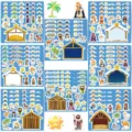 8 sheets Nativity scene stickers Jesus birth DIY waterproof decals for laptop pack - 8 Sheets Per Bag