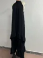 Schwarzes Neckholder Maxikleid ärmellos Rüschensaum lässig vintage elegante Sommer Strandkleidung - S / Kleider / Wie Gezeigt