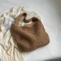 Borsa a tracolla in paglia intrecciata da donna, grande borsa da spiaggia estiva marrone. - Kaki