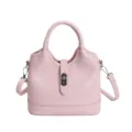 Elegante borsa a mano rosa da donna, borsa a tracolla chic con chiusura in metallo. - Rosa senza ciondolo