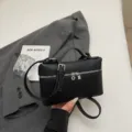 Bolso tipo caja negro texturizado, elegante bolso cruzado con herrajes plateados para mujer. - Sin colgante / Negro