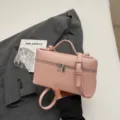 Bolso de mano rosa chic para mujer, bandolera versátil con cremallera metálica y asa. - Sin colgante / Rosa