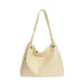 Grand sac a epaule pour femme souple en cuir style hobo decontracte pour les deplacements. - Jaune sans Pendentif
