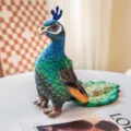 Simulacion pavo real peluche ave de corona azul muneco relleno decoracion foto - 28cm / Pavo real