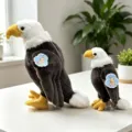 Conjunto de peluche de águila calva, muñeco de ave de peluche realista para regalo infantil. - 20cm