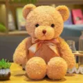 Adorable oso de peluche marrón detalle, muñeca de peluche suave para regalo de niños y decoración. - Beis alga / 30cm
