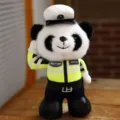 Adorable peluche de panda policía con uniforme de oficial de tránsito regalo suave - Panda estilo policía de tránsito