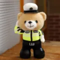 Bonito oso de peluche policía de tránsito, suave muñeco de osito en uniforme como lindo regalo. - Osito estilo policía de tránsito