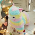 Colorful striped alpaca plush toy, soft fluffy rainbow doll for claw machine and gifts. - 25cm / Colorful Alpaca