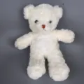 Lindo oso de peluche blanco juguete suave animal de peluche esponjoso regalo para niños - Terciopelo rosa blanco / 30cm