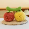 Süßes doppeltes Frucht-Plüschtier mit lächelndem Gesicht, weiche Plüschpuppe für Kinder und Geschenke. - Tomate 12*12+12*12 cm