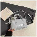 Light blue pillow handbag for women, trendy stylish lace bow shoulder bag 2025 new - No Pendant / Blue