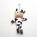 Lindo llavero de peluche de vaca blanco y negro, dije de bolso de animal suave variante. - Estilo de Cadena de Bolas