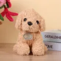 Lindo cachorro de pelo rizado peluche juguete simulación perro teddy muñeca regalo - Beige / 20cm