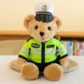 Lindo oso de peluche de policía con uniforme de tráfico muñeca regalo para niños y coleccionistas. - Oso de Policía de Tráfico Marrón / 25cm