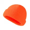 Helle orange geflochtene Strickmütze, warme einfarbige Winter Wollmütze für Outdoor Alltagsmode. - Einheitsgröße / Fluoreszierendes Orange