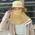 Summer breathable sun protection hat with neck flap and face cover for outdoor activities. - Khaki