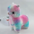 Lindo juguete de peluche de alpaca arcoíris, muñeco de peluche de llama colorida para regalo. - 25cm / Raya violeta